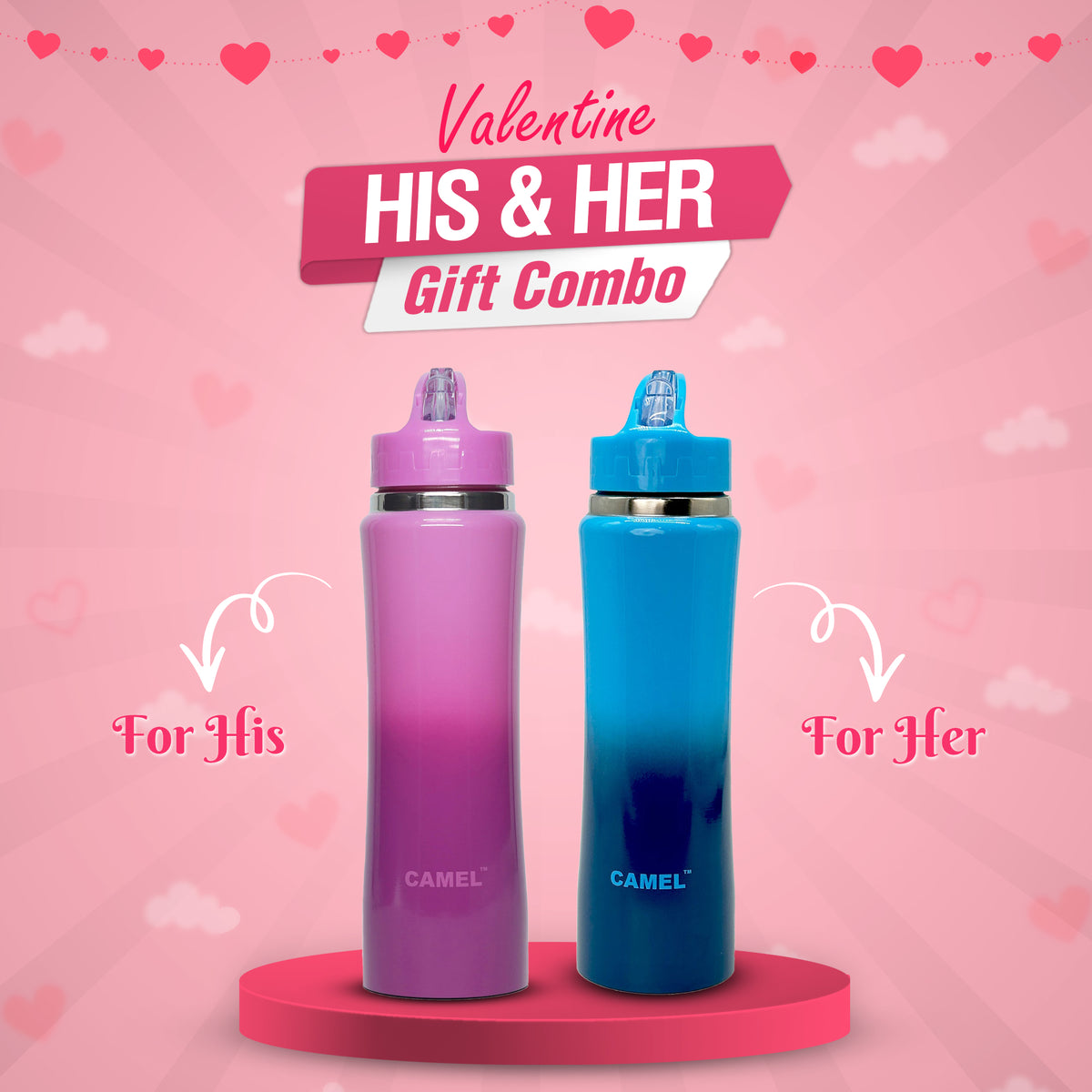 Ares Vacuum Bottle (Valentine His & Her Combo)