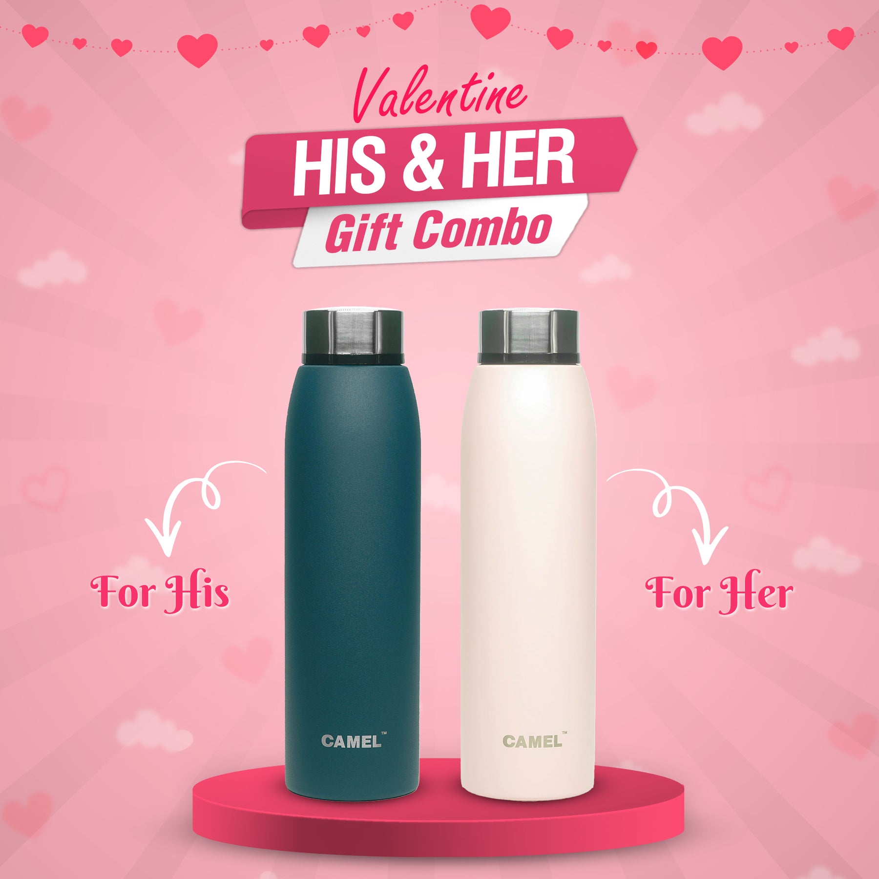 Vibrant Vacuum Bottle (Valentine His & Her Combo)