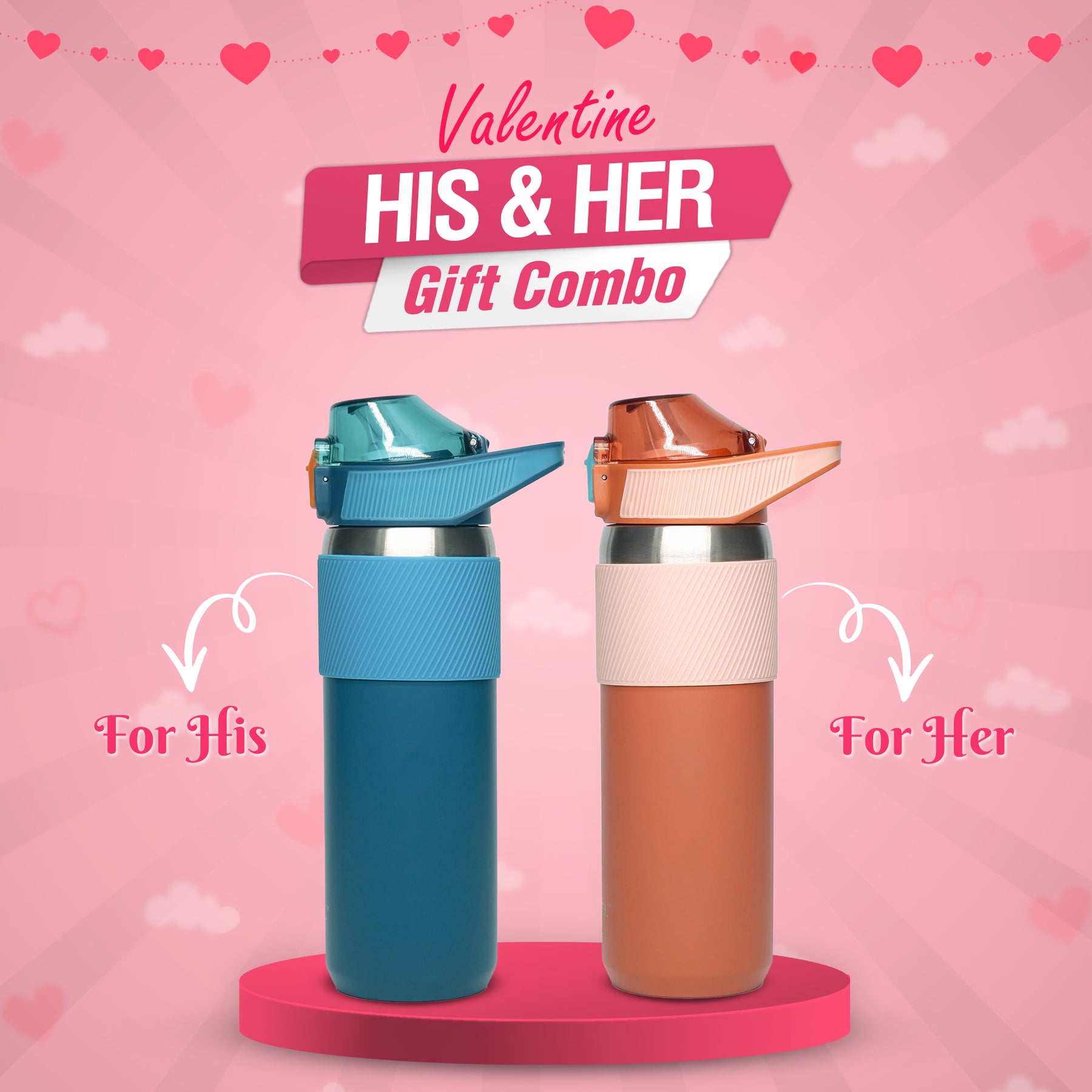 FITSIP Vacuum Bottle (Valentine His & Her Combo)