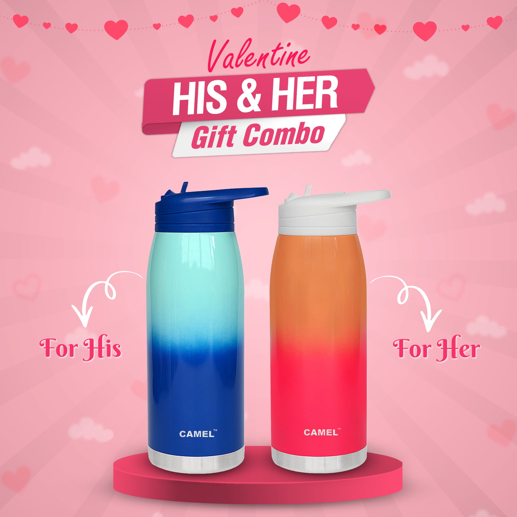 Spark Vacuum Bottle (Valentine His & Her Combo)