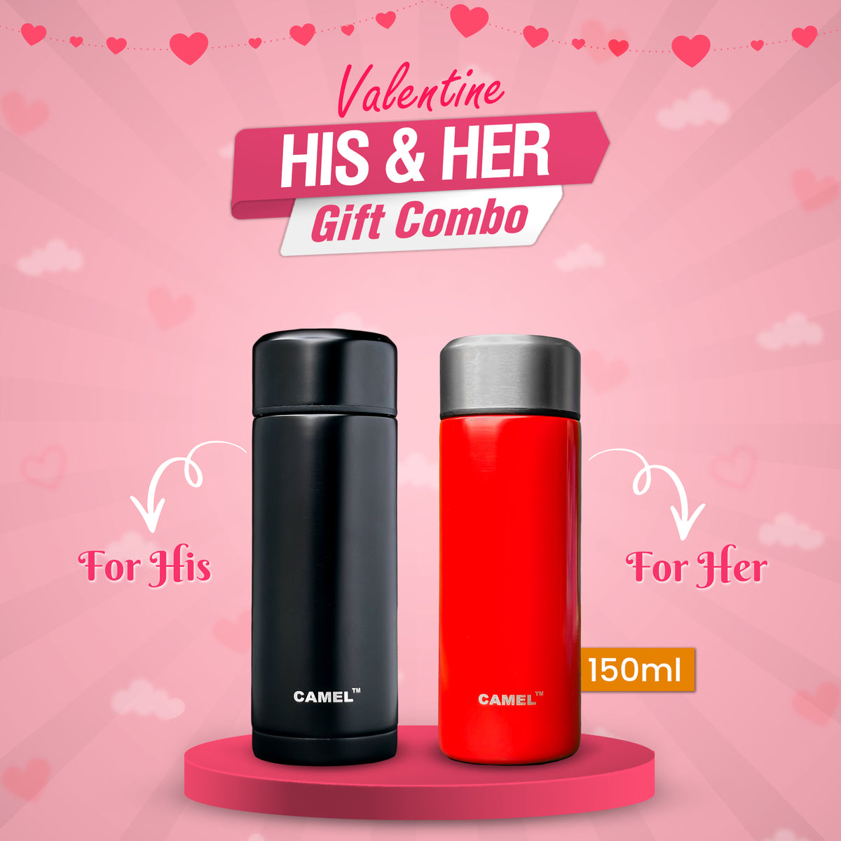 MINI 150 Vacuum Flask (Valentine His & Her Combo)