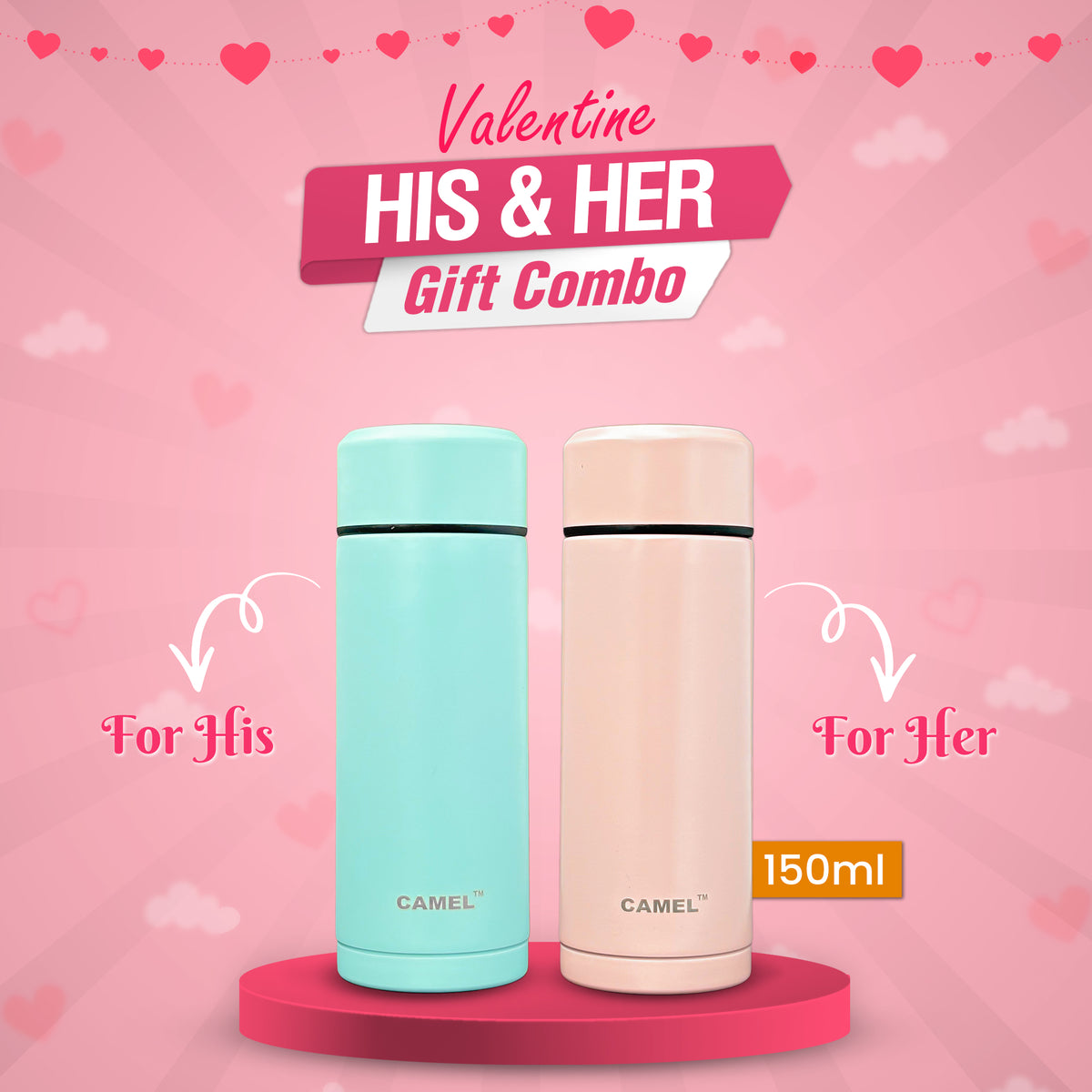 MINI 150 Vacuum Flask (Valentine His & Her Combo)