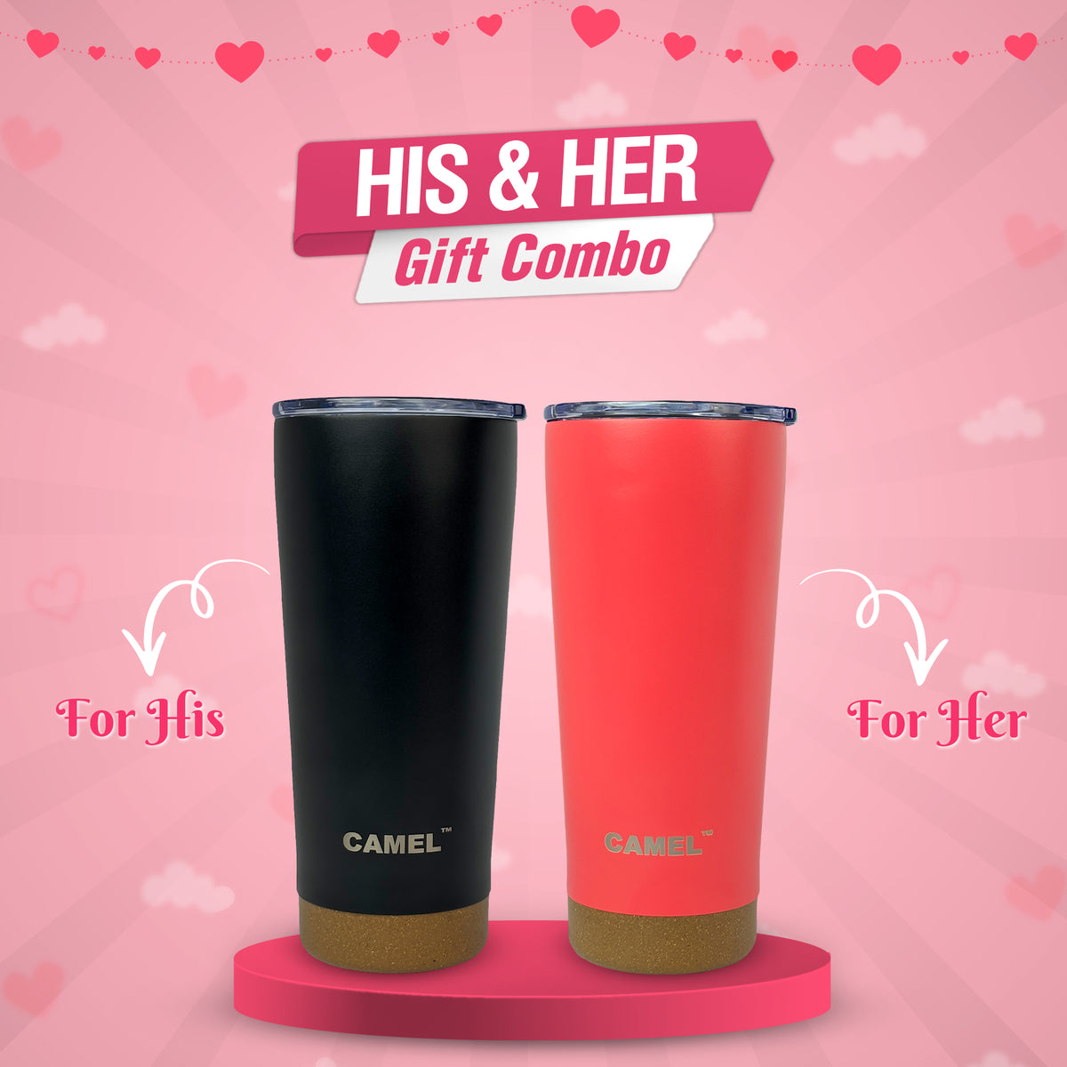 2 IN 1 TRAVEL TUMBLER (Couple Gift)