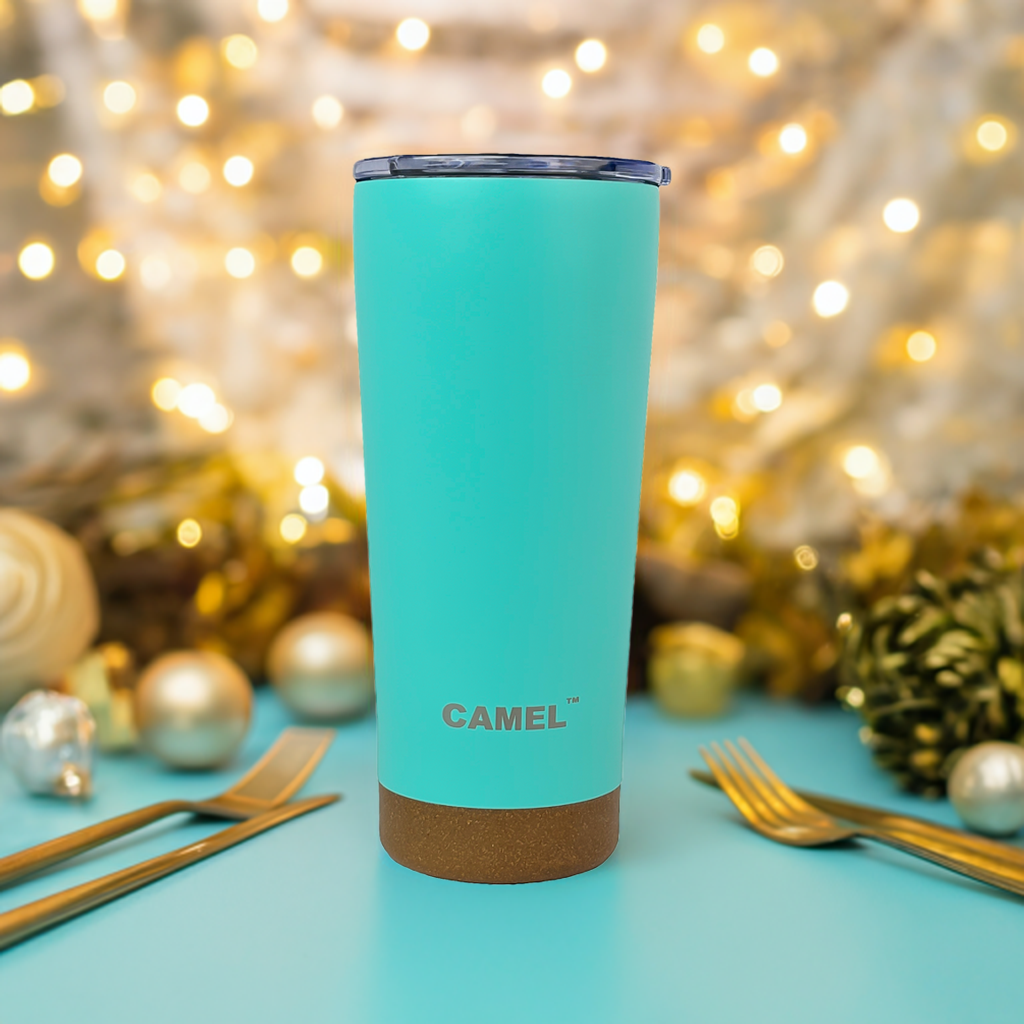 2 IN 1 TRAVEL TUMBLER - CYAN